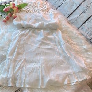 Lily Rose Crisscross Off White Lined Dress